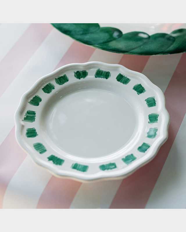 Lisbon Green Stitch Cocktail Plate